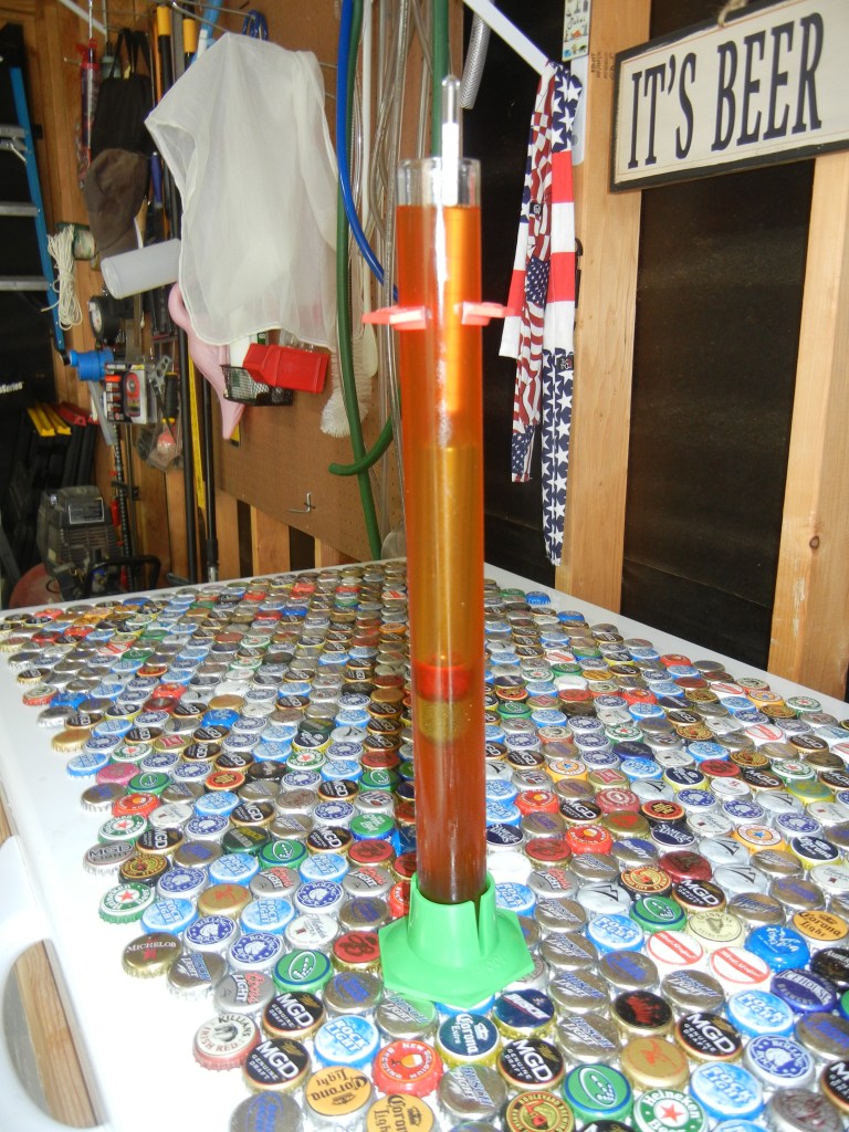 Checking the specific gravity of the Depthcharge batch